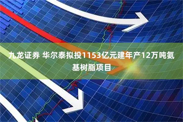 九龙证券 华尔泰拟投1153亿元建年产12万吨氨基树脂项目