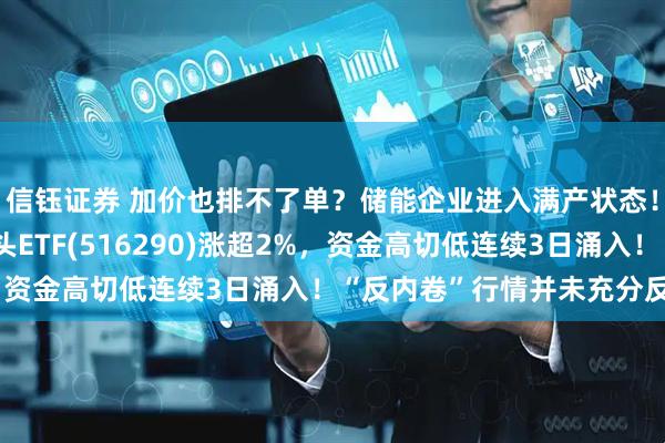 信钰证券 加价也排不了单？储能企业进入满产状态！费率最低档的光伏龙头ETF(516290)涨超2%，资金高切低连续3日涌入！“反内卷”行情并未充分反映？